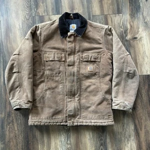 Vintage Boys Carhartt Arctic Jacket, Brown, Chore Jacket, Workwear, Size L 10/12 - Picture 1 of 15