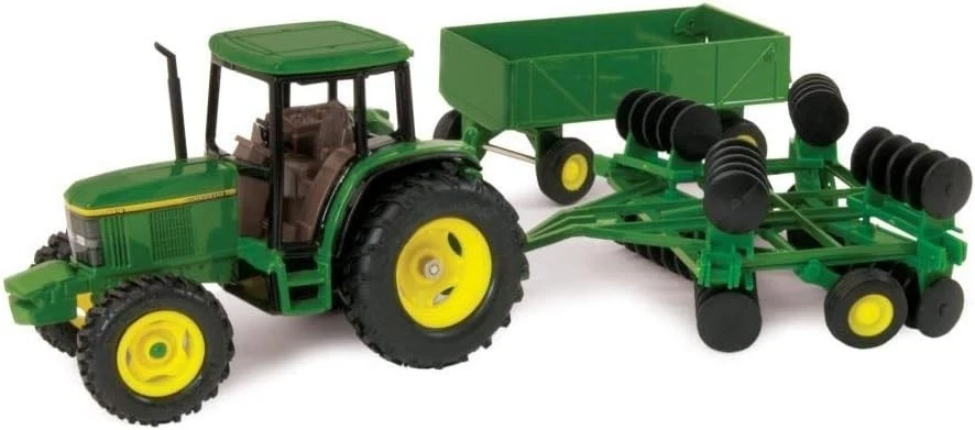 ERTL John Deere 6410 Tractor Toy Set - 1:32 Scale - Includes Wing Disk & Wagon - Image 1 of 1