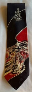 Vintage Necktie Wembley “Winter Wonderland’ Red, Purple Men’s Tie 4”w X 50” L - Picture 1 of 8