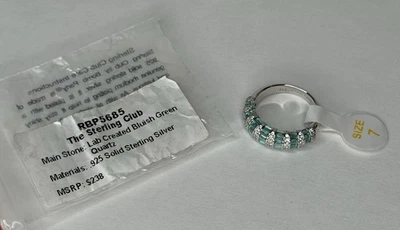 Bomb Party The Sterling Club, RBP5685, созданный в лаборатории голубовато-зеленый кварц, размер 7 - Изображение 1 из 2