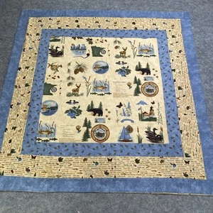 Minnesota Lakes Handarbeit Steppdecke Outdoor Wildlife Grannycore Vintage - Bild 1 von 4