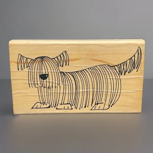 Skye Terrier großer Stempel, Hundeportrait 3,5x5,5" Holz # - Bild 1 von 4