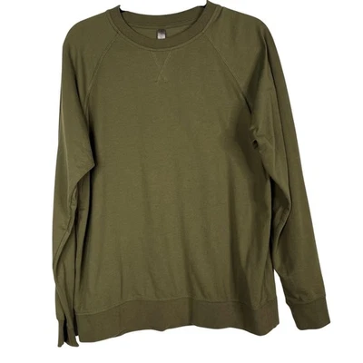 Next Level Mujer Grande L Verde Oliva Cuello Redondo Sudadera Cómoda Algodón Informal Foto 1 de 4