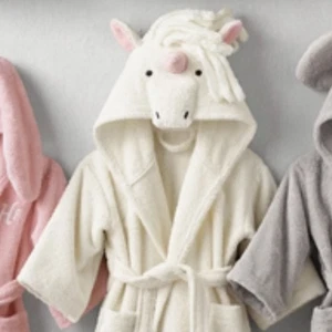 RH Baby And Child Unicorn Bath Robe Towel 4-5 Years White Restoration Hardware - Picture 1 of 9