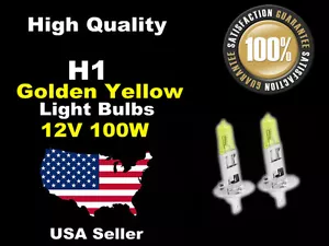 USA Seller Xenon Headlight Light Bulb -12v 100w Golden Yellow H1 High Beam - Bild 1 von 1