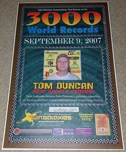 3000 Scores Recorded Twin Galaxies Poster Tom Duncan handsigniert von Walter Day - Bild 1 von 4