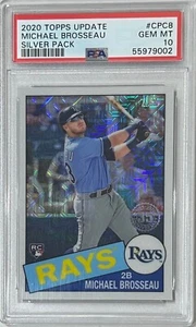 MICHAEL BROSSEAU ROOKIE PSA 10 2020 TOPPS UPDATE SILVER PACK CARD TAMPA BAY RAYS - Picture 1 of 2