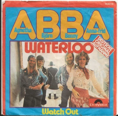 ABBA WATERLOO SUNG IN GERMAN RARE ORIGINAL SINGLE FROM GERMANY - Image 1 of 2