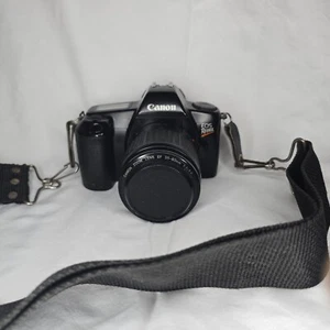 Canon EOS Rebel 35mm SLR Film Camera 35-80mm Lens Untested With Battery/Flash - Picture 1 of 12