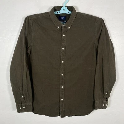 Superdry Camisa Hombre XL Verde Botones Pana Manga Larga Cuello Foto 1 de 4