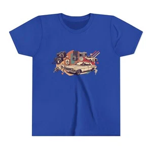 Vintage Car Youth Short Sleeve Tee, Cool Kids Shirt, Retro Car Tee, Gift for Car - Picture 1 of 45
