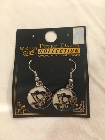 New NHL Pittsburgh Penguins Peter David Collection WinCraft Circle Earrings Cover
