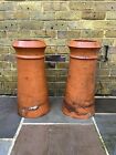 A Pair Of Victorian Terracotta Chimney Pots 26cm X 26cm X 62cm