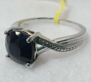 Madagascar Blue Sapphire Ring 5 in Platinum over Sterling Silver TGW 1.90 cts - Picture 1 of 6