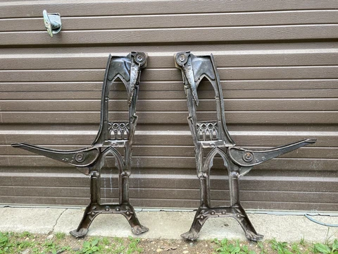 Vintage Cast Iron Park Bench Ends L3 and R3 Cover