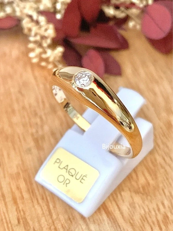 ANELLO Donna Con TOPAZIO Giallo Oro 18 KT Gr. 9,10 - Foto 10