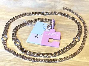 Juicy Couture Chain Belt Rose Gold-Tone CZ/Rhinestone Link NWT L/XL X-Large - Picture 1 of 18