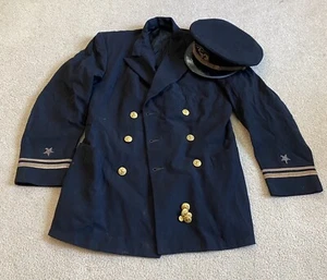 WW2 US Navy USN Officers Visor Cap and Uniform Jacket - Picture 1 of 17