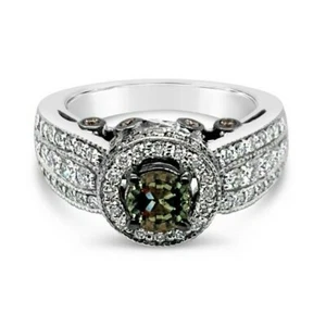 LeVian 14K White Gold Fancy Sapphire Chocolate Diamond 1.92 cts Ring Size 7 - Picture 1 of 7
