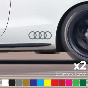 Audi Rings Sticker,decal,S Line,Black Edition,Quattro,S3,S4,S5,S6,S8 -200mm - x2 - Picture 1 of 3