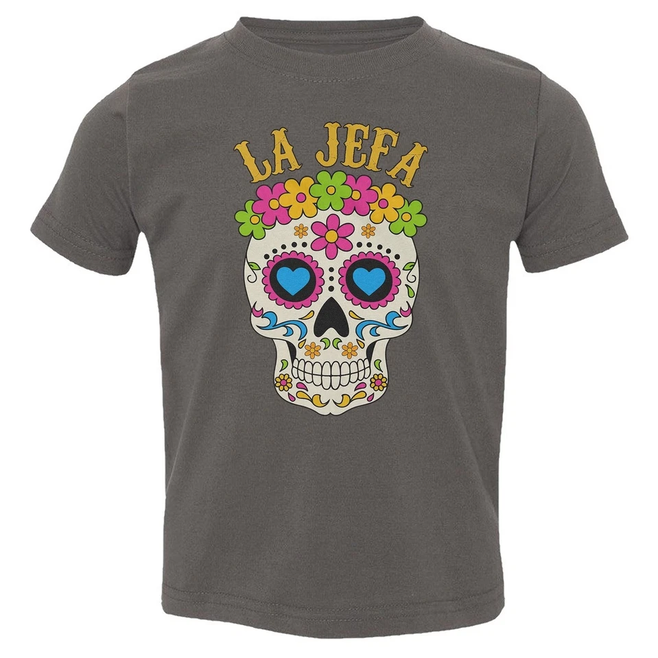 Camiseta Calavera de Azúcar La Jefa - Día de los Muertos Día de Muertos Niño Pequeño Foto 1 de 1