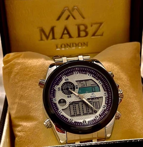 Reloj analógico digital de acero inoxidable de lujo para hombre Mabz London - Imagen 1 de 6