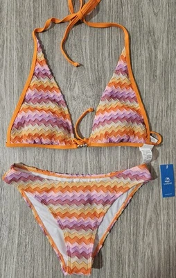 Nuevo con etiquetas Traje de baño de dos piezas Cupshe Bikini talla mediana naranja/rosa/púrpura Foto 1 de 4
