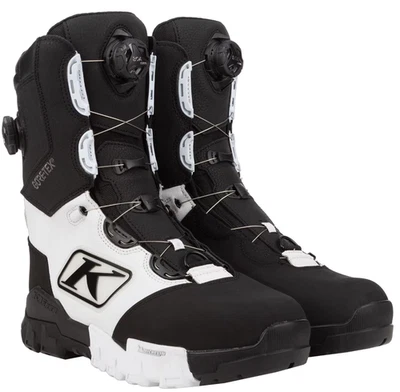 KLIM "ADRENALINE PRO S GTX" DUAL BOA SNOWMOBILE BOOTS BLACK/WHITE MEN'S U.S. 10 - Image 1 of 4