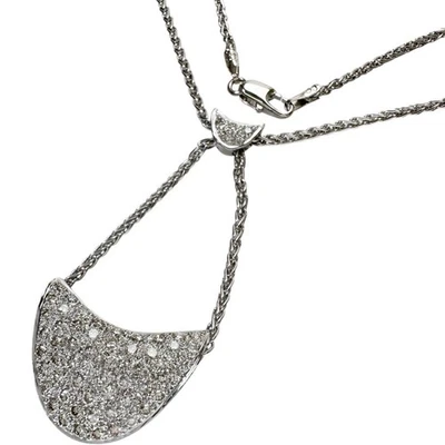 UNOAERRE  Hanging diamond Total 1.00ct Necklace K18WG white gold 10.0g 15.7"... Foto 1 de 4
