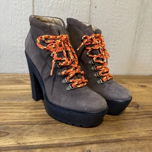 Polo Ralph Lauren Oiled Sueded Helene Bootie Size 38B Size 8 Fluorescent - Picture 1 of 11