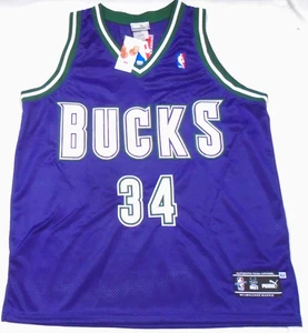 Vintage Authentic Puma Milwaukee Bucks Ray Allen NBA Basketball Jersey Size 52 - Picture 1 of 2