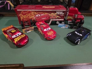 Jada Disney Pixar Cars Diecast 1/24 Lightning McQueen Mack Jackson Storm Lot - Picture 1 of 5