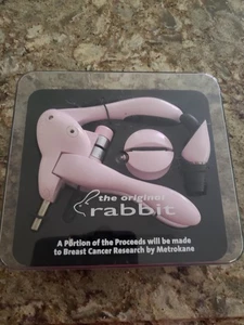 Metrokane Pink Breast Cancer Rabbit Corkscrew/Opener Foil Cutter Aerator Box EUC - Picture 1 of 6