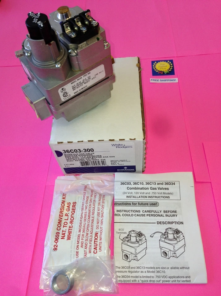 Emerson 36C03-300 White-Rodgers 36C03-333 36CO3-300 Furnace Boiler Gas Valve  - Image 1 of 1