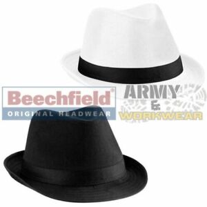 Beechfield Fedora Hat Trilby Fashion Unisex Hat Straw Style Party Casual Hats
