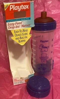 VINTAGE 1998 8oz Playtex EAZY FEED Drop-In Baby Nurser Bottle Holder FLATTOP🧸 - Image 1 of 4