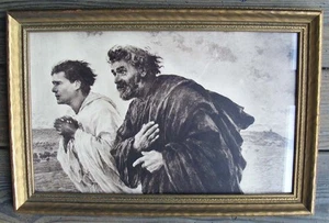 GERAHMT ~ APOSTEL PETRUS und PAULUS LITHOGRAPHIE - Bild 1 von 7
