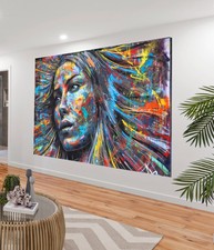 Art Painting A0 Canvas  STREET GRAFFITI Print urban Australia contemporary face 