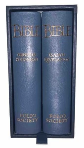 1 of 1000, FOLIO SOCIETY, THE HOLY BIBLE, APOCRYPHA, 2 LEATHER VOL IN CASE, KJV - Picture 1 of 15