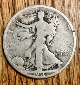 1918 P Philadelphia Mint Walking Liberty Silver Half Dollar USA - Picture 1 of 12
