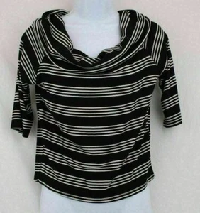 Pink Peony Juniors Black and White Stripe Top Size Small - Picture 1 of 3