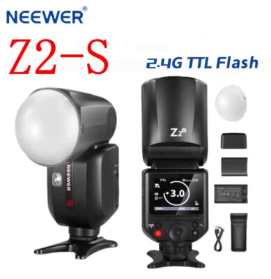 NEEWER Z2-S Z2S 2.4G TTL Round Head Flash Speedlite Dome Diffuser Sony Camera - Image 1 of 4