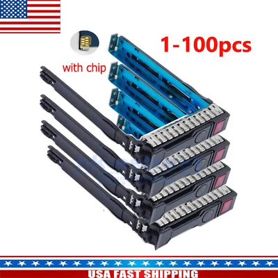 Lot 2.5" SFF HDD Caddy Sled For HP DL380 DL380p DL360p DL180 Gen8 G9 651687-001 - Image 1 of 4