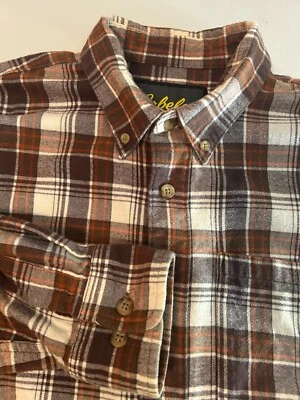 Cabela's Men's L Reg Flannel Button-Down Shirt Brown Cream Plaid - Image 1 of 4