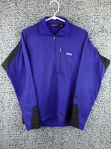 Vintage 90s Patagonia R1 Grid Fleece Quarter Zip Pullover Jacket Blue S Made USA - Picture 1 of 13