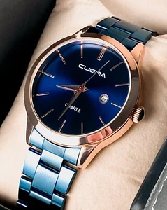 Stylish Men's Quartz Watch with Stainless Steel Case For Men - 43.5mm Round Dial - Picture 1 of 8