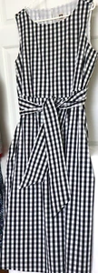 Vestido Anne Kline sin mangas con bolsillos talla 16 negro/blanco guinga nuevo sin etiquetas - Imagen 1 de 12