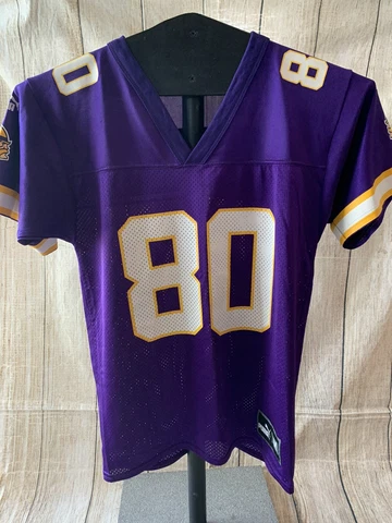 VTG Minnesota Vikings CRIS CARTER #80 Puma Purple Jersey Youth Medium Cover