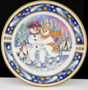 Royal Worcester Bone China Weihnachts Pin Schale von Sue Scullard ~ Weihnachtswalzer - Bild 1 von 3