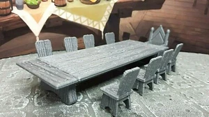 10 Piece King's Banquet Table 28mm Model Dungeons & Dragons Scatter Terrain - Picture 1 of 5